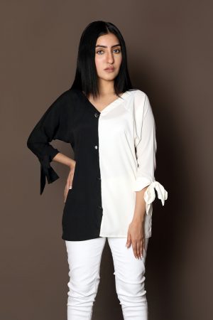 Black & White Formal Shirt