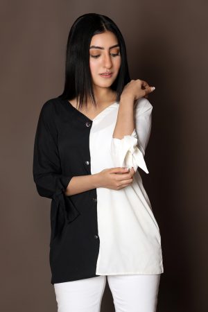 Black & White Formal Shirt